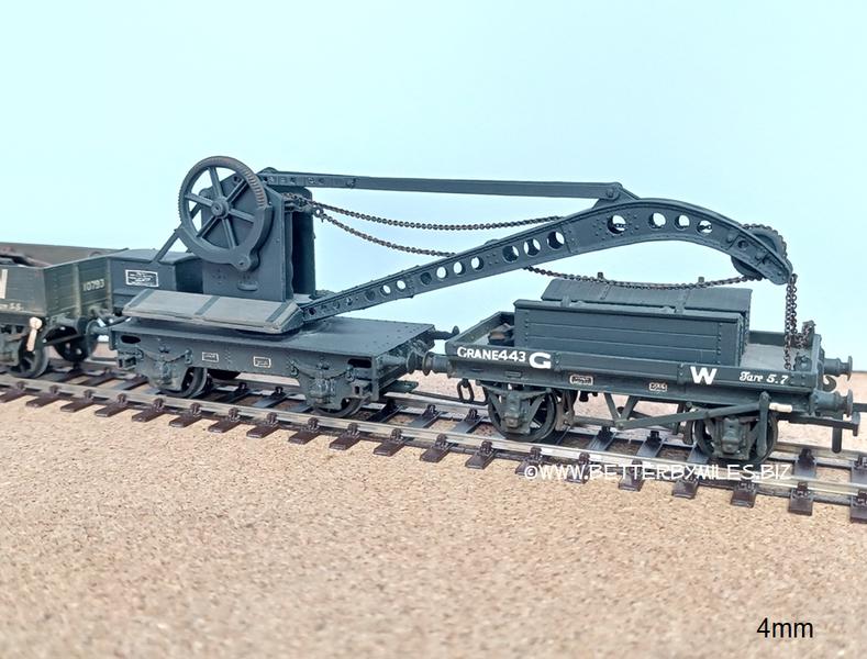 Gallery 4mm kit built crane and wagon photograph